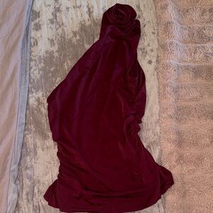 Meshki Burgundy One-Shoulder Top